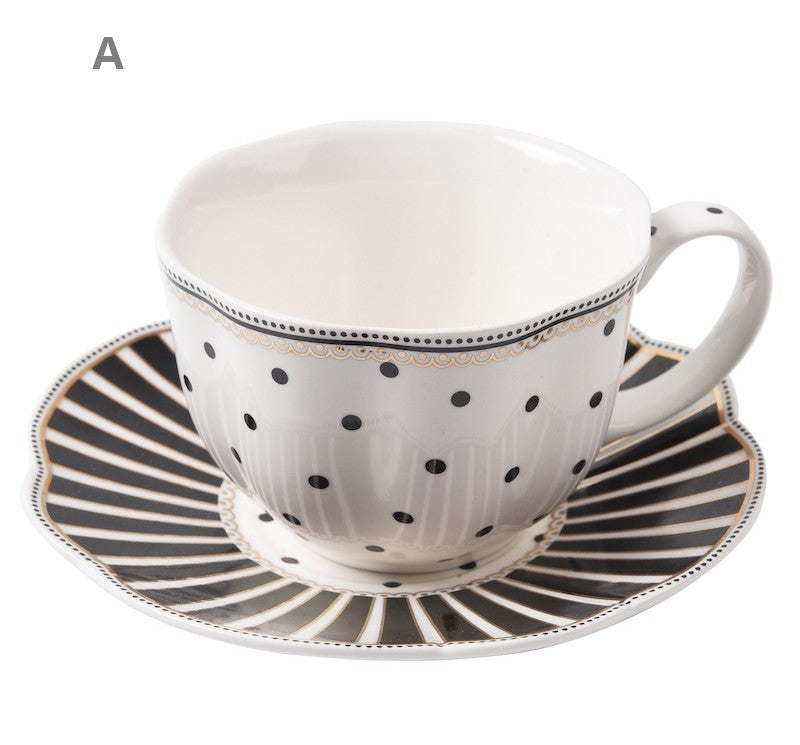 Unique Porcelain Cup and Saucer, Afternoon British Tea Cups, Creative Bone China Porcelain Tea Cup Set, Elegant Modern Ceramic Coffee Cups-HomePaintingDecor