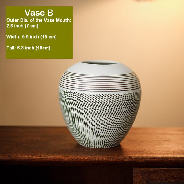 Centerpiece on Dining Table, Large Flower Vase on Table, Pottery Flower Vases Urn, Modern Bouquet Flower Vases, Handmade Water Holding Flower Vases-HomePaintingDecor