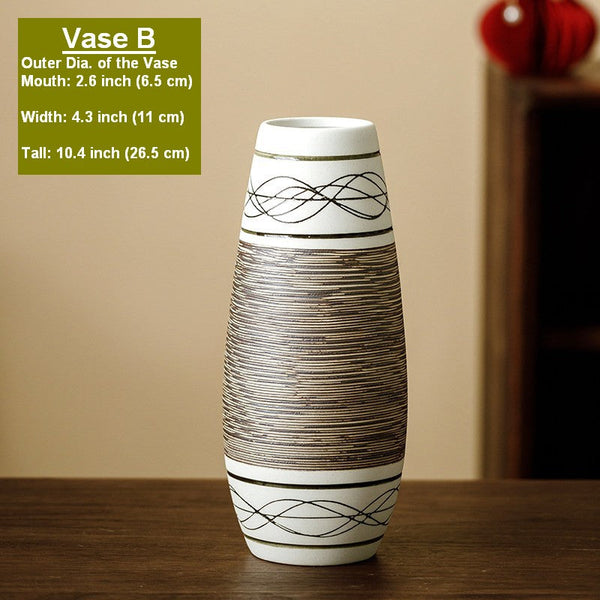 Large Flower Vase on Table, Modern Bouquet Flower Vases, Centerpiece on Dining Table, Handmade Pottery Flower Vases Urn, Water Holding Flower Vases-HomePaintingDecor