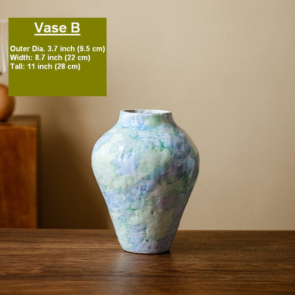 Modern Porcelain Flower Vases, Handmade Water Holding Flower Vases, Centerpiece on Dining Table, Ceramic Bouquet Vases, Flower Vases on Table-HomePaintingDecor