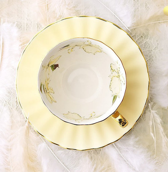 Beautiful British Tea Cups, Unique Traditional Afternoon Tea Cup and Saucer, Elegant Ceramic Coffee Cups, Royal Porcelain Tea Cup Set-HomePaintingDecor