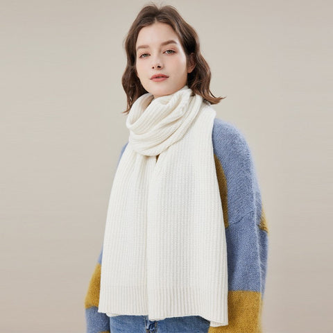 Casual Scarf for Women, Cold Weather Scarf, Warm Winter Scarf, Soft Cashmere Scarf for Women, Fashion Designer Scarf, Green White Grey Wool Scarf for Women-HomePaintingDecor