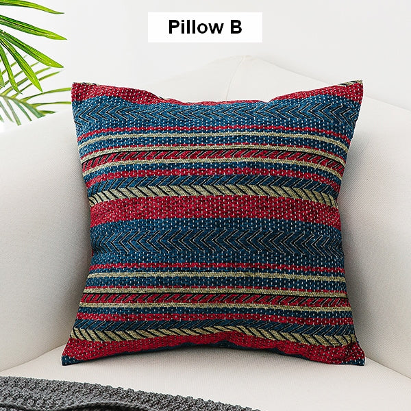 Extra Large Geometric Pattern Chenille Throw Pillows, Oriental Throw Pillow for Couch, Bohemian Decorative Sofa Pillows-HomePaintingDecor