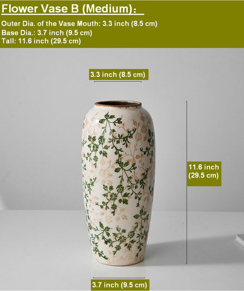 Porcelain Flower Vases, Rustic Flower Vases on Table, Dining Table Centerpiece, Ceramic Bouquet Vases, Handmade Water Holding Flower Vase-HomePaintingDecor