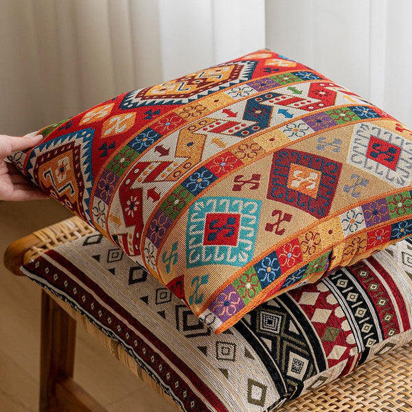 Extra Large Decorative Throw Pillows, Modern Sofa Pillows for Bedroom, Geometric Pattern Chenille Throw Pillow for Couch, Bohemian Decorative Sofa Pillows-HomePaintingDecor