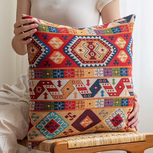 Extra Large Decorative Throw Pillows, Modern Sofa Pillows for Bedroom, Geometric Pattern Chenille Throw Pillow for Couch, Bohemian Decorative Sofa Pillows-HomePaintingDecor