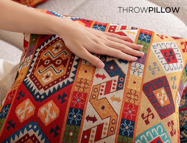 Extra Large Decorative Throw Pillows, Modern Sofa Pillows for Bedroom, Geometric Pattern Chenille Throw Pillow for Couch, Bohemian Decorative Sofa Pillows-HomePaintingDecor