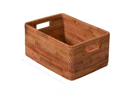 Extra Large Rectangular Storage Basket, Large Storage Baskets for Clothes, Woven Rattan Storage Basket for Shelves, Storage Baskets for Kitchen-HomePaintingDecor