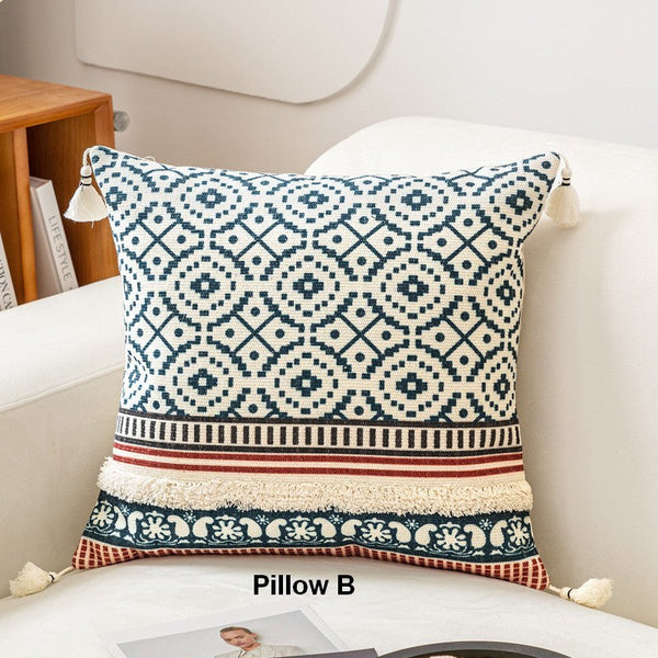 Modern Square Pillows for Couch, Contemporary Pillow Covers, Oriental Decorative Throw Pillows for Bedroom, Bohemian Decorative Sofa Pillows-HomePaintingDecor