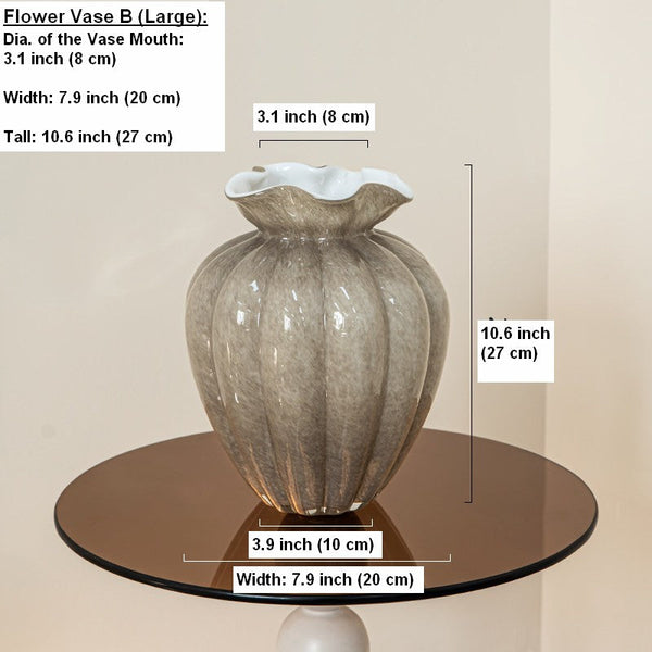 Handmade Liuli Vases, Color Glaze Vase, Contemporary Vases for Modern Home Decor, Glass Bud Vases, Centerpiece Vases on Table-HomePaintingDecor