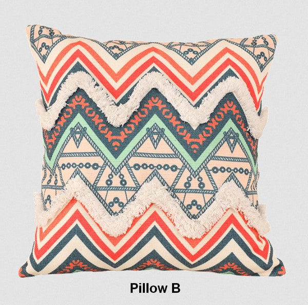 Oriental Decorative Throw Pillows for Living Room, Square Pillows for Couch, Geometric Modern Pillow Covers, Bohemian Decorative Sofa Pillows-HomePaintingDecor
