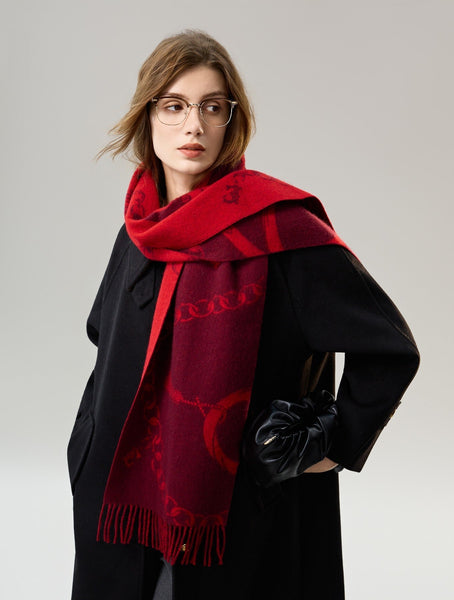 Modern Wool Scarf, Warm Winter Scarf, Holiday Women Scarf, Christmas Gifts for Her, Cold Weather Scarf, Fashion Scarf, Soft Cashmere Scarf for Girls, Elegant Designer Scarf-HomePaintingDecor