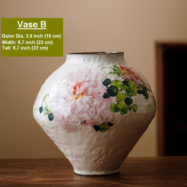 Modern Porcelain Flower Vases, Flower Vases on Table, Handmade Water Holding Flower Vases, Centerpiece on Dining Table, Ceramic Bouquet Vases-HomePaintingDecor