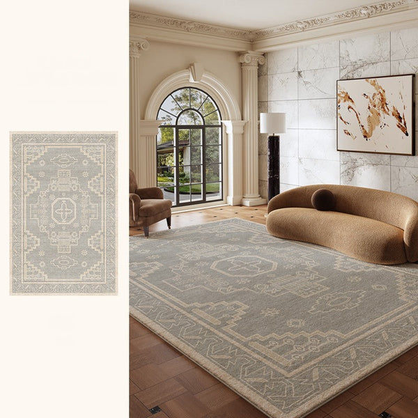 Contemporary Abstract Rugs Next to Bed, Geometric Modern Carpets for Office, Vintage Soft Turkish Rug for Living Room, Large Modern Rugs under Dining Room Table-HomePaintingDecor