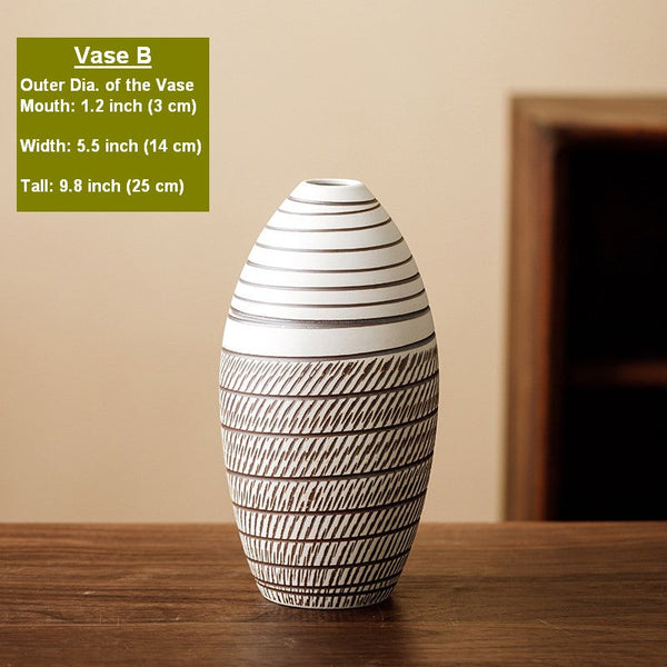 Modern Bouquet Flower Vases, Centerpiece on Dining Table, Large Flower Vase on Table, Handmade Pottery Flower Vases Urn, Water Holding Flower Vases-HomePaintingDecor