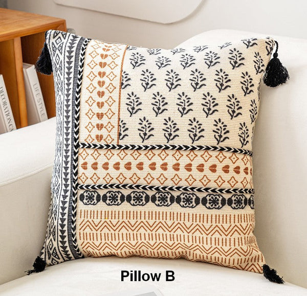 Decorative Throw Pillows for Living Room, Bohemian Decorative Sofa Pillows, Geometric Modern Pillows, Oriental Square Pillows for Couch-HomePaintingDecor