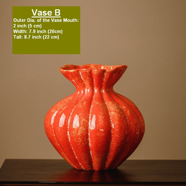 Handmade Water Holding Flower Vases, Modern Flower Vase Centerpiece on Table, Porcelain Flower Vases, Ceramic Bouquet Vases-HomePaintingDecor