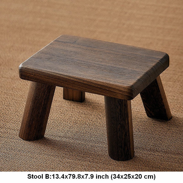Dining Table Stool, Shoe-changing Stool, Solid Wood low Stool, Paulownia Wood Stool, Children's Wooden Stool, Sofa Stool-HomePaintingDecor
