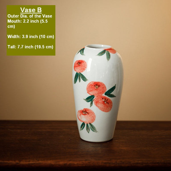 Handmade Water Holding Flower Vases, Modern Flower Vase Centerpiece on Table, Porcelain Flower Vases, Ceramic Bouquet Vases-HomePaintingDecor