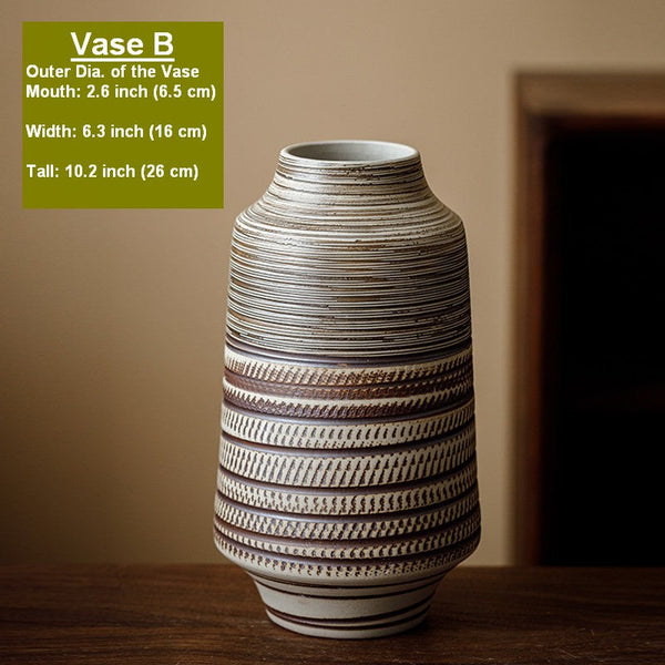 Modern Bouquet Flower Vases, Centerpiece on Dining Table, Handmade Pottery Flower Vases Urn, Water Holding Flower Vases, Large Flower Vase on Table-HomePaintingDecor