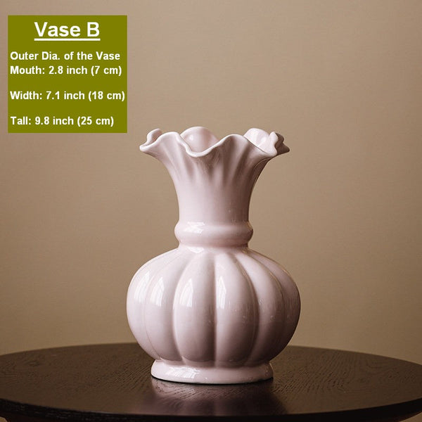 Handmade Water Holding Flower Vase, Ceramic Bud Vases, Small Flower Vases on Table, Rustic Porcelain Flower Vases-HomePaintingDecor