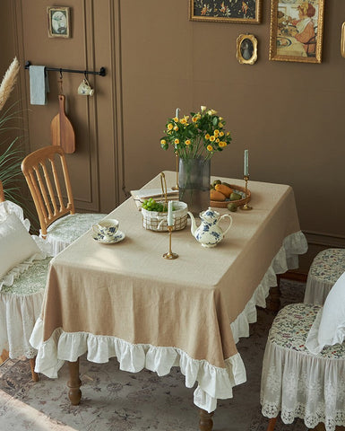 Modern Table Cloth, Beige Tablecloth for Home Decoration, Square Tablecloth for Round Table, Extra Large Rectangle Tablecloth for Dining Room Table-HomePaintingDecor