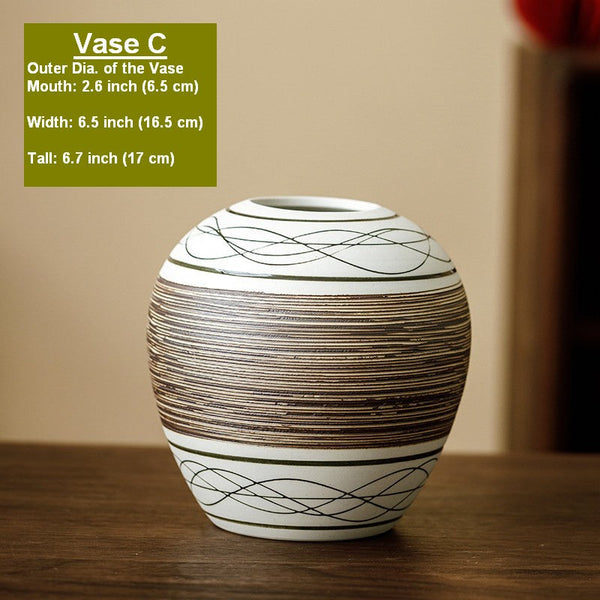 Centerpiece on Dining Table, Handmade Pottery Flower Vases Urn, Large Flower Vase on Table, Modern Bouquet Flower Vases, Water Holding Flower Vases-HomePaintingDecor