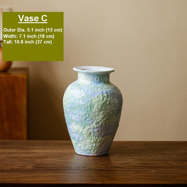 Centerpiece on Dining Table, Modern Porcelain Flower Vases, Handmade Water Holding Flower Vases, Ceramic Bouquet Vases, Flower Vases on Table-HomePaintingDecor