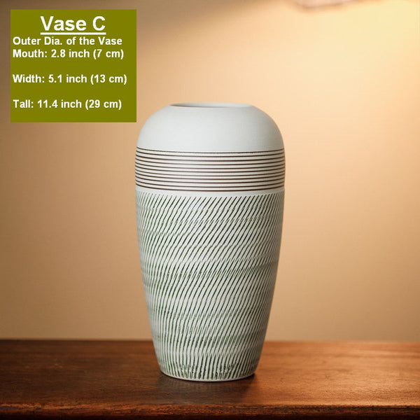 Pottery Flower Vases Urn, Modern Bouquet Flower Vases, Centerpiece on Dining Table, Large Flower Vase on Table, Handmade Water Holding Flower Vases-HomePaintingDecor