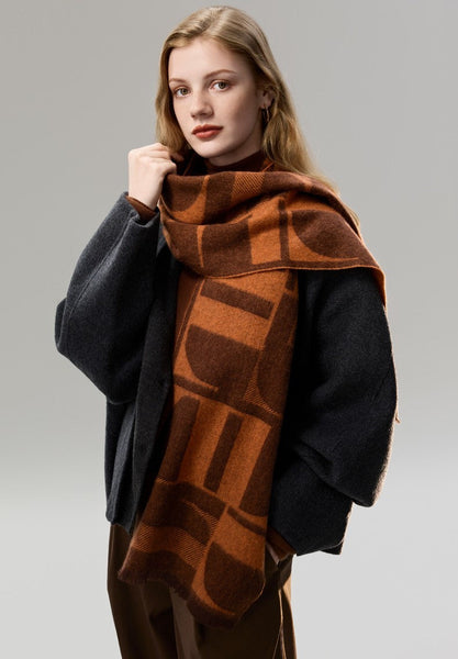 Casual Scarf for Women, Modern Wool Scarf for Women, Fashion Designer Scarf, Cold Weather Scarf, Winter Scarf, Soft Cashmere Scarf for Women-HomePaintingDecor