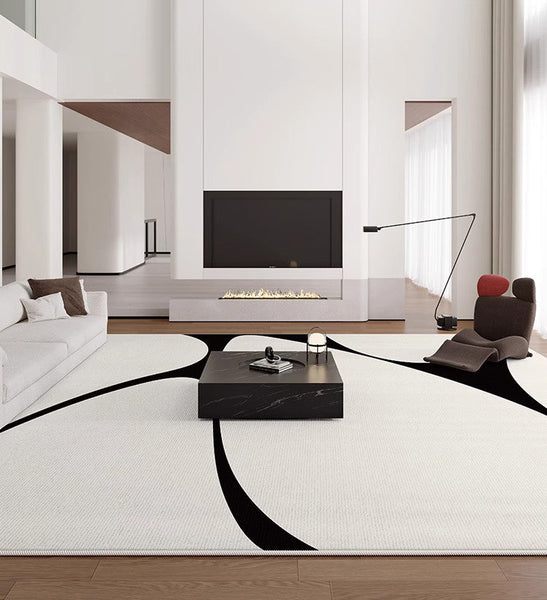 Abstract Contemporary Modern Rugs, Large Modern Rugs for Living Room, Geometric Modern Rugs for Bedroom, Modern Rugs for Dining Room-HomePaintingDecor