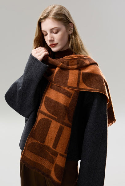 Casual Scarf for Women, Modern Wool Scarf for Women, Fashion Designer Scarf, Cold Weather Scarf, Winter Scarf, Soft Cashmere Scarf for Women-HomePaintingDecor