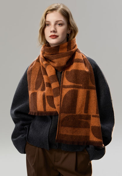 Casual Scarf for Women, Modern Wool Scarf for Women, Fashion Designer Scarf, Cold Weather Scarf, Winter Scarf, Soft Cashmere Scarf for Women-HomePaintingDecor