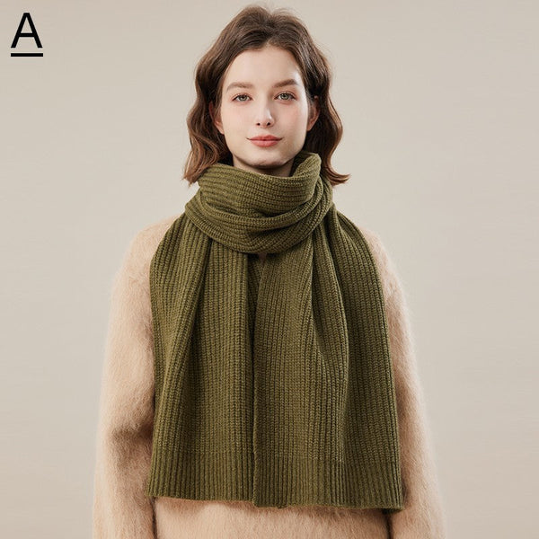 Warm Winter Scarf, Soft Cashmere Scarf for Women, Casual Scarf for Women, Cold Weather Scarf, Fashion Designer Scarf, Green White Grey Wool Scarf for Women-HomePaintingDecor