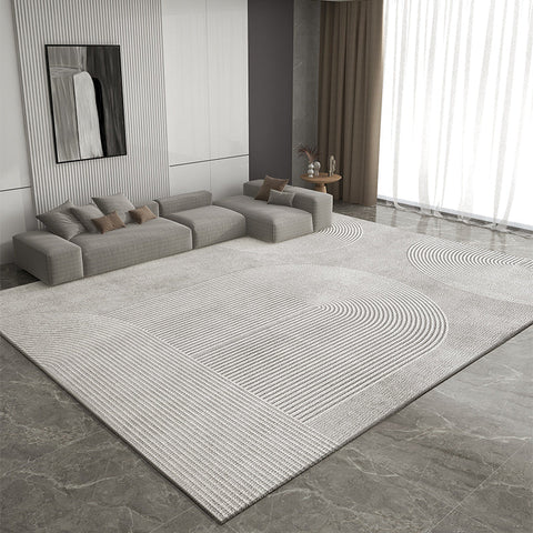 Extra Large Modern Rugs for Bedroom, Gray Contemporary Modern Rugs for Living Room, Geometric Modern Rug Placement Ideas for Dining Room-HomePaintingDecor