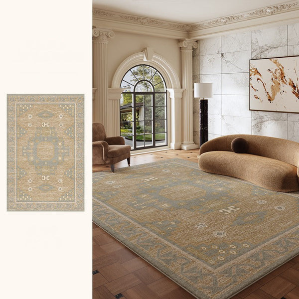 Vintage Soft Turkish Rug for Living Room, Large Modern Rugs under Dining Room Table, Contemporary Abstract Rugs Next to Bed, Geometric Modern Carpets for Office-HomePaintingDecor