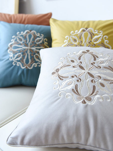 Modern Sofa Pillows, Flower Pattern Decorative Throw Pillows, Contemporary Throw Pillows, Large Decorative Pillows for Living Room-HomePaintingDecor