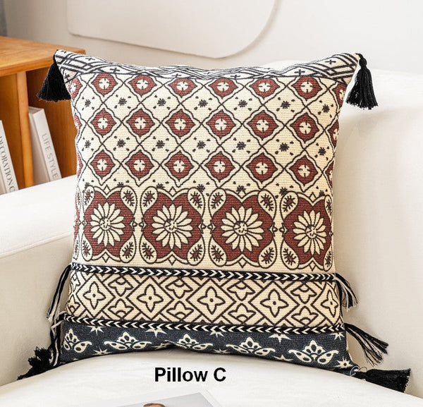 Decorative Throw Pillows for Living Room, Bohemian Decorative Sofa Pillows, Geometric Modern Pillows, Oriental Square Pillows for Couch-HomePaintingDecor