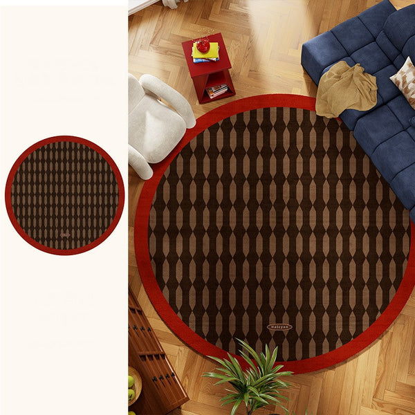 Geometric Modern Rugs for Living Room, Mid Century Circular Rugs for Bedroom, Abstract Contemporary Round Rugs under Chairs, Modern Rugs for Dining Room-HomePaintingDecor