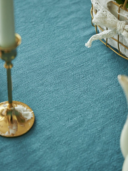 Blue Modern Table Cloth, Ramie Tablecloth for Home Decoration, Extra Large Rectangle Tablecloth for Dining Room Table, Square Tablecloth for Round Table-HomePaintingDecor