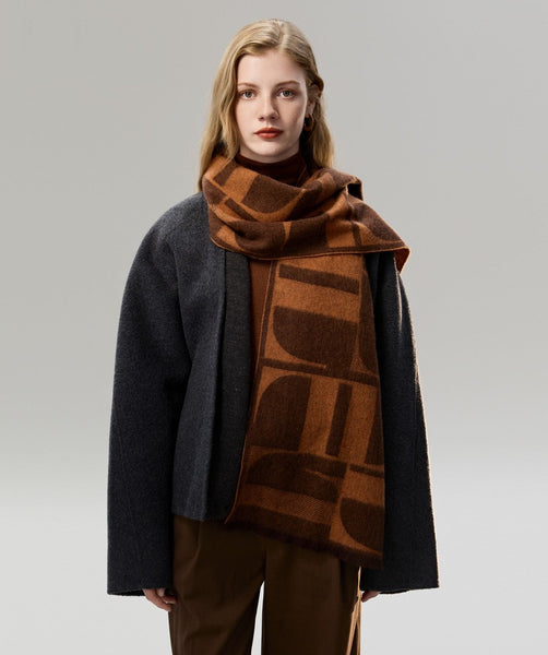 Casual Scarf for Women, Modern Wool Scarf for Women, Fashion Designer Scarf, Cold Weather Scarf, Winter Scarf, Soft Cashmere Scarf for Women-HomePaintingDecor