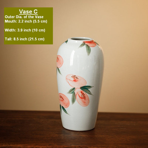 Porcelain Flower Vases, Handmade Water Holding Flower Vases, Modern Flower Vase Centerpiece on Table, Ceramic Bouquet Vases-HomePaintingDecor