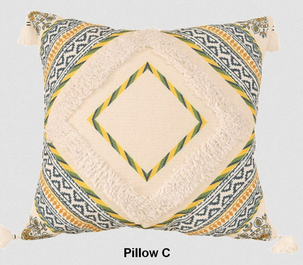 Oriental Decorative Throw Pillows for Living Room, Square Pillows for Couch, Geometric Modern Pillow Covers, Bohemian Decorative Sofa Pillows-HomePaintingDecor