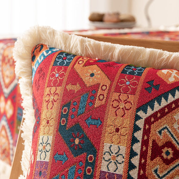 Oriental Throw Pillow for Couch, Bohemian Decorative Sofa Pillows for Bedroom, Geometric Decorative Throw Pillows for Living Room-HomePaintingDecor