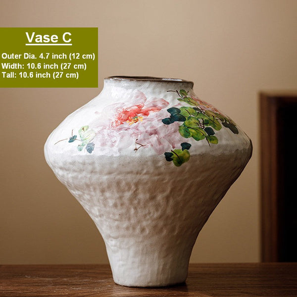 Flower Vases on Table, Handmade Water Holding Flower Vases, Centerpiece on Dining Table, Modern Porcelain Flower Vases, Ceramic Bouquet Vases-HomePaintingDecor