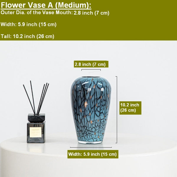 Glass Bud Vases, Bouquet Flower Vase, Colored Glaze Vase for Modern Home Decor, Handmade Liuli Vases, Centerpiece Vases on Table-HomePaintingDecor