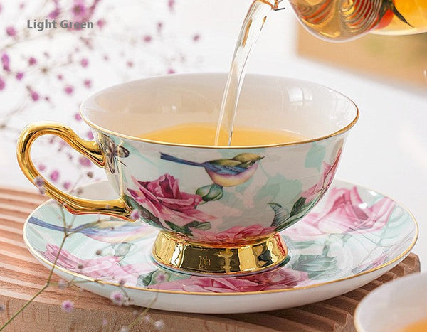 Unique Traditional Afternoon Tea Cup and Saucer in Gift Box, Royal Porcelain Tea Cup Saucer Set, Elegant Flower Pattern Ceramic Coffee Cups, Beautiful British Tea Cups-HomePaintingDecor