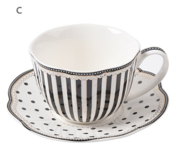 Unique Porcelain Cup and Saucer, Afternoon British Tea Cups, Creative Bone China Porcelain Tea Cup Set, Elegant Modern Ceramic Coffee Cups-HomePaintingDecor
