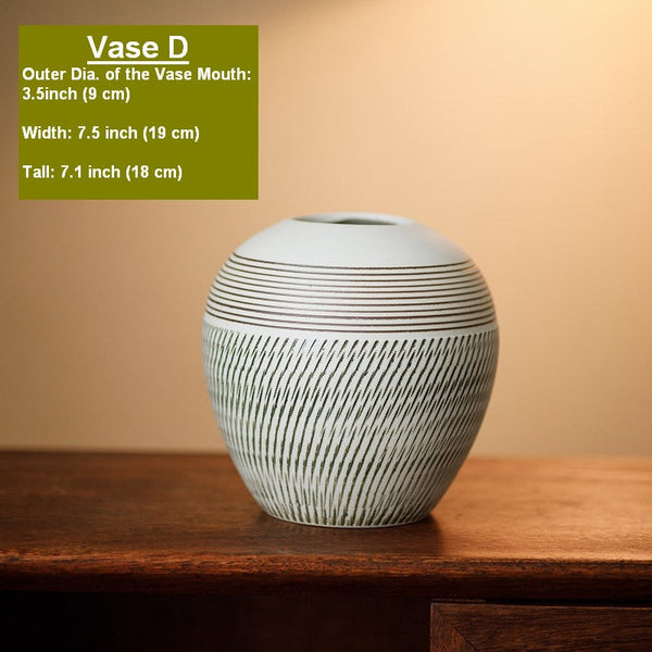 Pottery Flower Vases Urn, Modern Bouquet Flower Vases, Centerpiece on Dining Table, Large Flower Vase on Table, Handmade Water Holding Flower Vases-HomePaintingDecor