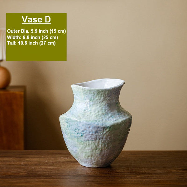 Modern Porcelain Flower Vases, Handmade Water Holding Flower Vases, Centerpiece on Dining Table, Ceramic Bouquet Vases, Flower Vases on Table-HomePaintingDecor